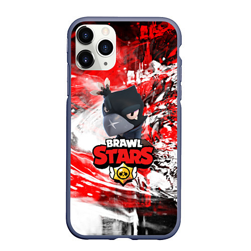 Чехол iPhone 11 Pro матовый BRAWL STARS CROW / 3D-Серый – фото 1