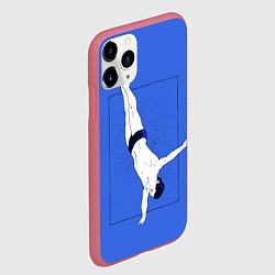 Чехол iPhone 11 Pro матовый Dive, цвет: 3D-малиновый — фото 2