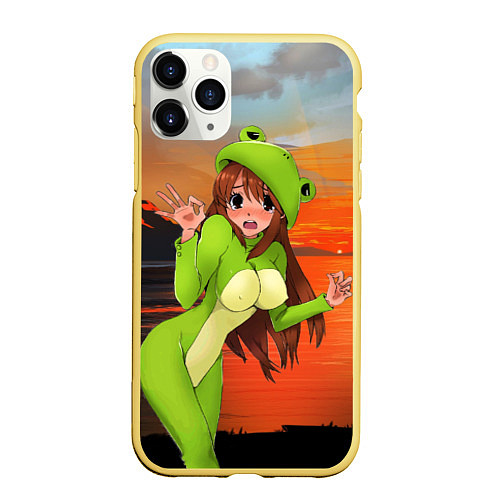 Чехол iPhone 11 Pro матовый Haruhi Frog / 3D-Желтый – фото 1