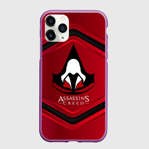 Чехол iPhone 11 Pro матовый Assasin's creed / 3D-Фиолетовый – фото 1