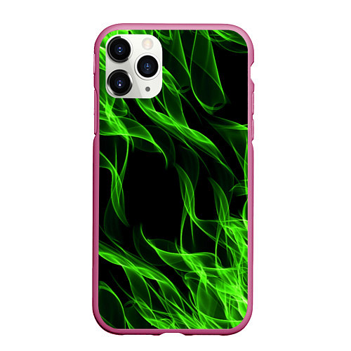 Чехол iPhone 11 Pro матовый TOXIC FLAME / 3D-Малиновый – фото 1