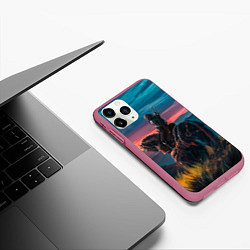 Чехол iPhone 11 Pro матовый The Witcher, цвет: 3D-малиновый — фото 2