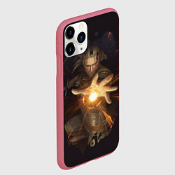 Чехол iPhone 11 Pro матовый Ведьмак, цвет: 3D-малиновый — фото 2