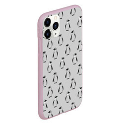 Чехол iPhone 11 Pro матовый Нашествие пингвинов, цвет: 3D-розовый — фото 2