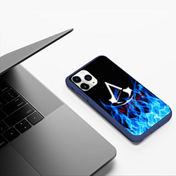 Чехол iPhone 11 Pro матовый Assassin??s Creed, цвет: 3D-тёмно-синий — фото 2