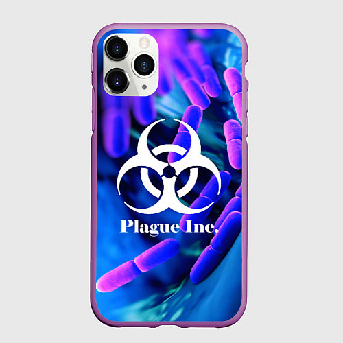 Чехол iPhone 11 Pro матовый PLAGUE INC / 3D-Фиолетовый – фото 1