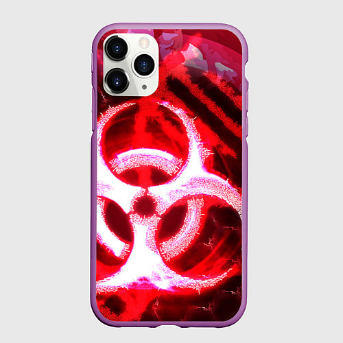 Чехол iPhone 11 Pro матовый Plague Inc LB Oko / 3D-Фиолетовый – фото 1