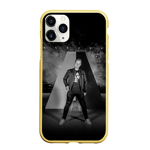 Чехол iPhone 11 Pro матовый Armin Van Buuren / 3D-Желтый – фото 1
