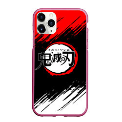 Чехол iPhone 11 Pro матовый KIMETSU NO YAIBA, цвет: 3D-малиновый