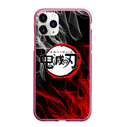 Чехол iPhone 11 Pro матовый KIMETSU NO YAIBA, цвет: 3D-малиновый