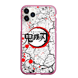 Чехол iPhone 11 Pro матовый KIMETSU NO YAIBA, цвет: 3D-малиновый