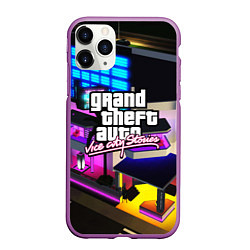 Чехол iPhone 11 Pro матовый GTA:VICE CITY, цвет: 3D-фиолетовый