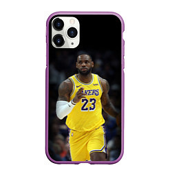 Чехол iPhone 11 Pro матовый Леброн Джеймс, цвет: 3D-фиолетовый