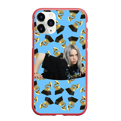 Чехол iPhone 11 Pro матовый Billie Eilish Grammy / 3D-Красный – фото 1