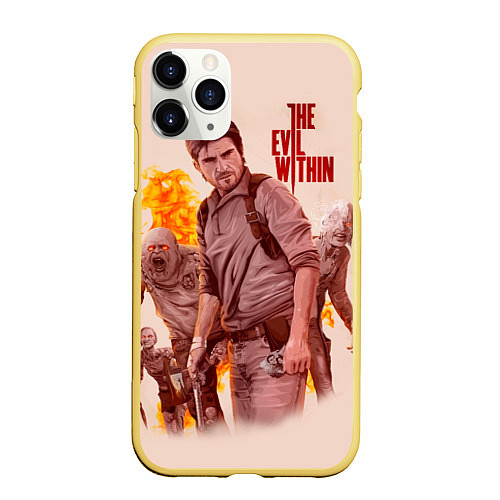 Чехол iPhone 11 Pro матовый The Evil Within / 3D-Желтый – фото 1