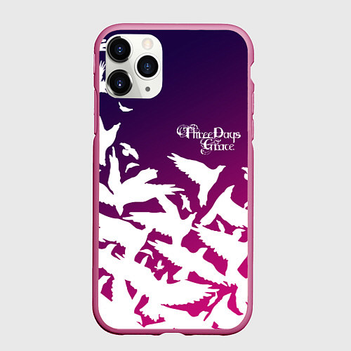 Чехол iPhone 11 Pro матовый Three Days Grace / 3D-Малиновый – фото 1