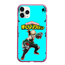 Чехол iPhone 11 Pro матовый MY HERO ACADEMIA на синем