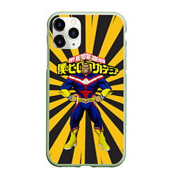 Чехол iPhone 11 Pro матовый MY HERO ACADEMIA желтые полосы