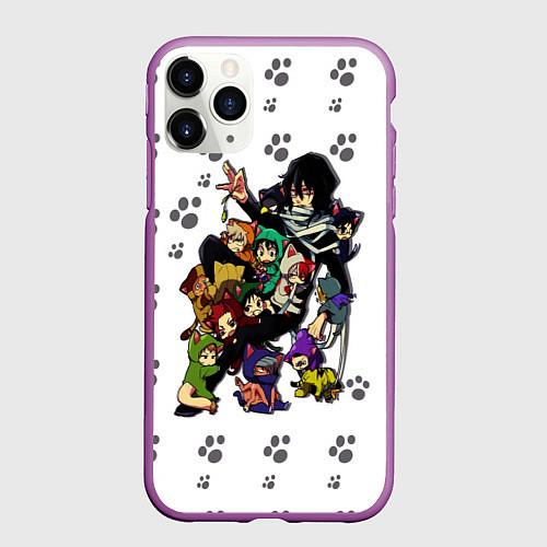 Чехол iPhone 11 Pro матовый Моя Геройская Академия / 3D-Фиолетовый – фото 1
