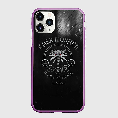Чехол iPhone 11 Pro матовый ВЕДЬМАК / 3D-Фиолетовый – фото 1