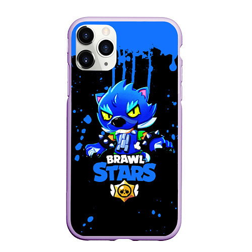 Чехол iPhone 11 Pro матовый Brawl Stars Leon / 3D-Сиреневый – фото 1