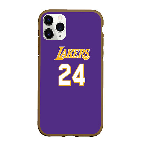 Чехол iPhone 11 Pro матовый Los Angeles Lakers Kobe Brya / 3D-Коричневый – фото 1