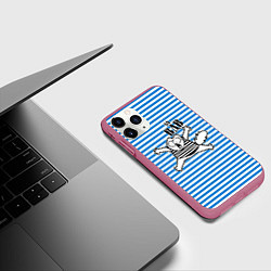 Чехол iPhone 11 Pro матовый За ВДВ, цвет: 3D-малиновый — фото 2