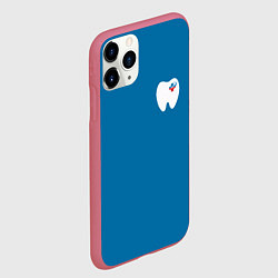 Чехол iPhone 11 Pro матовый Стоматолог, цвет: 3D-малиновый — фото 2