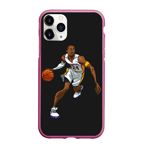 Чехол iPhone 11 Pro матовый Kobe Bryant / 3D-Малиновый – фото 1