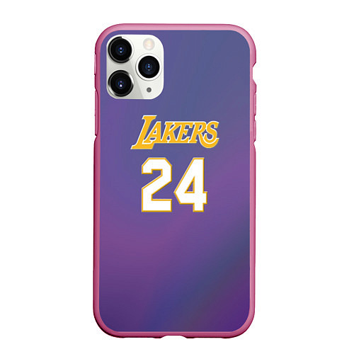 Чехол iPhone 11 Pro матовый Los Angeles Lakers Kobe Brya / 3D-Малиновый – фото 1