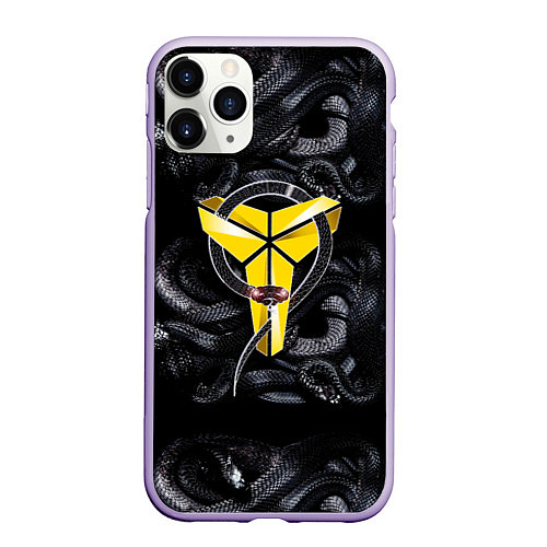 Чехол iPhone 11 Pro матовый Los Angeles LakersKobe Bryan / 3D-Светло-сиреневый – фото 1