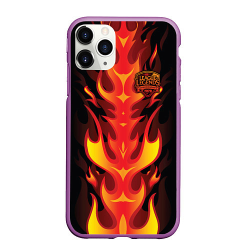 Чехол iPhone 11 Pro матовый League of Legends / 3D-Фиолетовый – фото 1