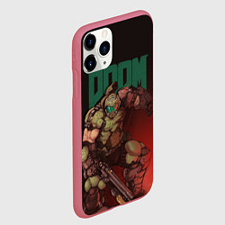 Чехол iPhone 11 Pro матовый Doom, цвет: 3D-малиновый — фото 2