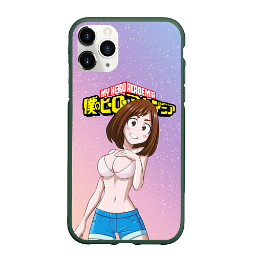 Чехол iPhone 11 Pro матовый MY HERO ACADEMIA / 3D-Темно-зеленый – фото 1