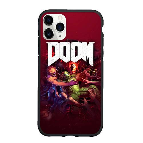 Чехол iPhone 11 Pro матовый Doom / 3D-Черный – фото 1