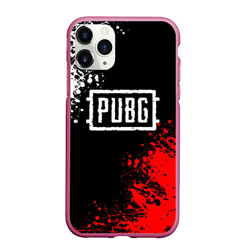 Чехол iPhone 11 Pro матовый PUBG / 3D-Малиновый – фото 1