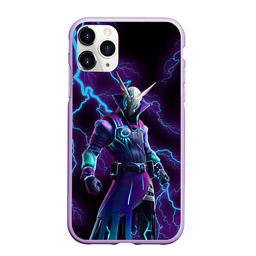 Чехол iPhone 11 Pro матовый FORTNITE / 3D-Сиреневый – фото 1