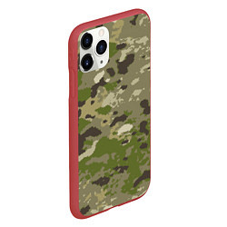 Чехол iPhone 11 Pro матовый Камуфляж: болотный, цвет: 3D-красный — фото 2