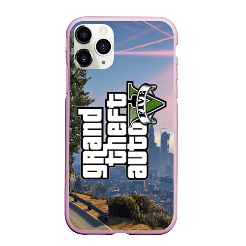 Чехол iPhone 11 Pro матовый GTA 5 / 3D-Розовый – фото 1