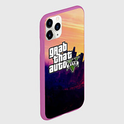 Чехол iPhone 11 Pro матовый GTA 5, цвет: 3D-фиолетовый — фото 2
