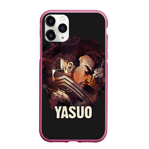 Чехол iPhone 11 Pro матовый Yasuo / 3D-Малиновый – фото 1