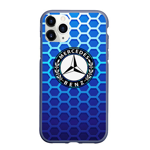 Чехол iPhone 11 Pro матовый MERCEDES-BENZ / 3D-Серый – фото 1