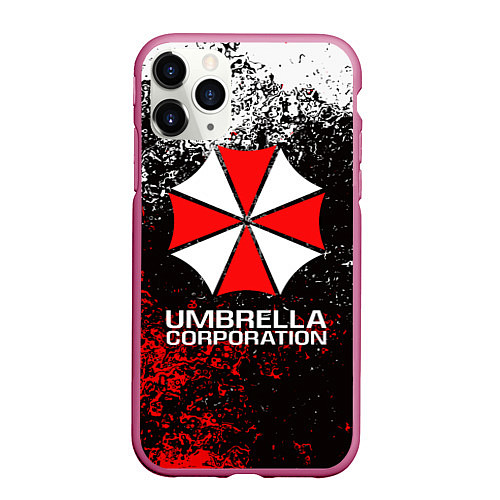 Чехол iPhone 11 Pro матовый UMBRELLA CORP / 3D-Малиновый – фото 1