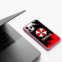 Чехол iPhone 11 Pro матовый UMBRELLA CORP, цвет: 3D-малиновый — фото 2