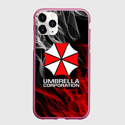 Чехол iPhone 11 Pro матовый UMBRELLA CORP, цвет: 3D-малиновый
