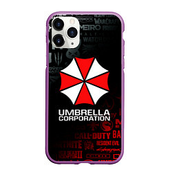 Чехол iPhone 11 Pro матовый RESIDENT EVIL UMBRELLA CORP, цвет: 3D-фиолетовый