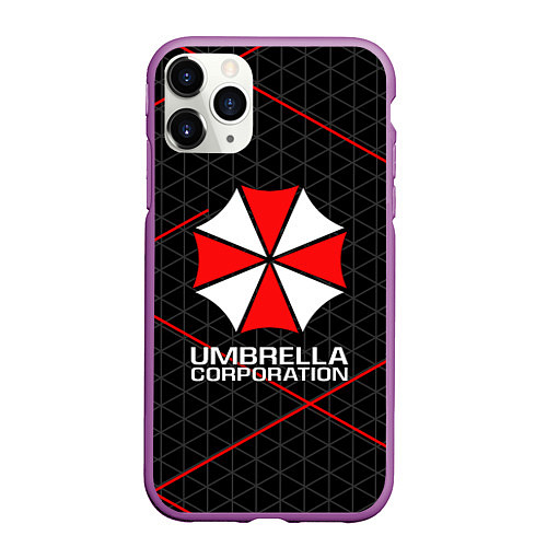 Чехол iPhone 11 Pro матовый UMBRELLA CORP / 3D-Фиолетовый – фото 1