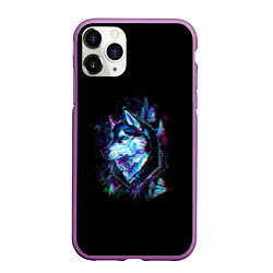 Чехол iPhone 11 Pro матовый Wolf, цвет: 3D-фиолетовый