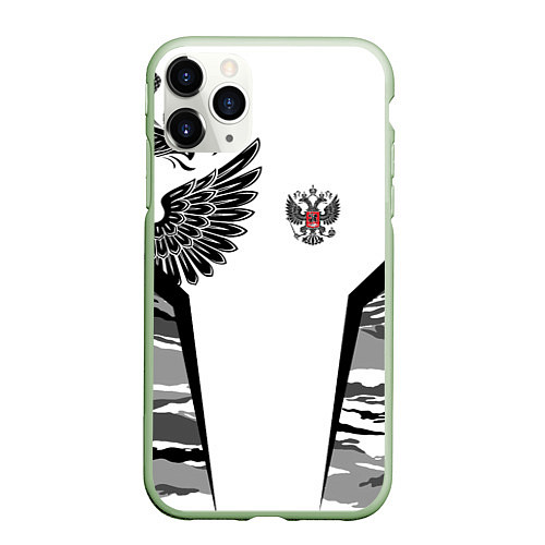 Чехол iPhone 11 Pro матовый Камуфляж Россия / 3D-Салатовый – фото 1