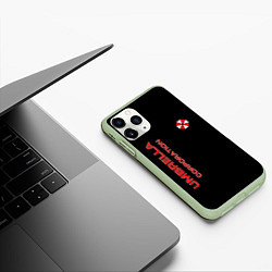 Чехол iPhone 11 Pro матовый Umbrella Corporation, цвет: 3D-салатовый — фото 2